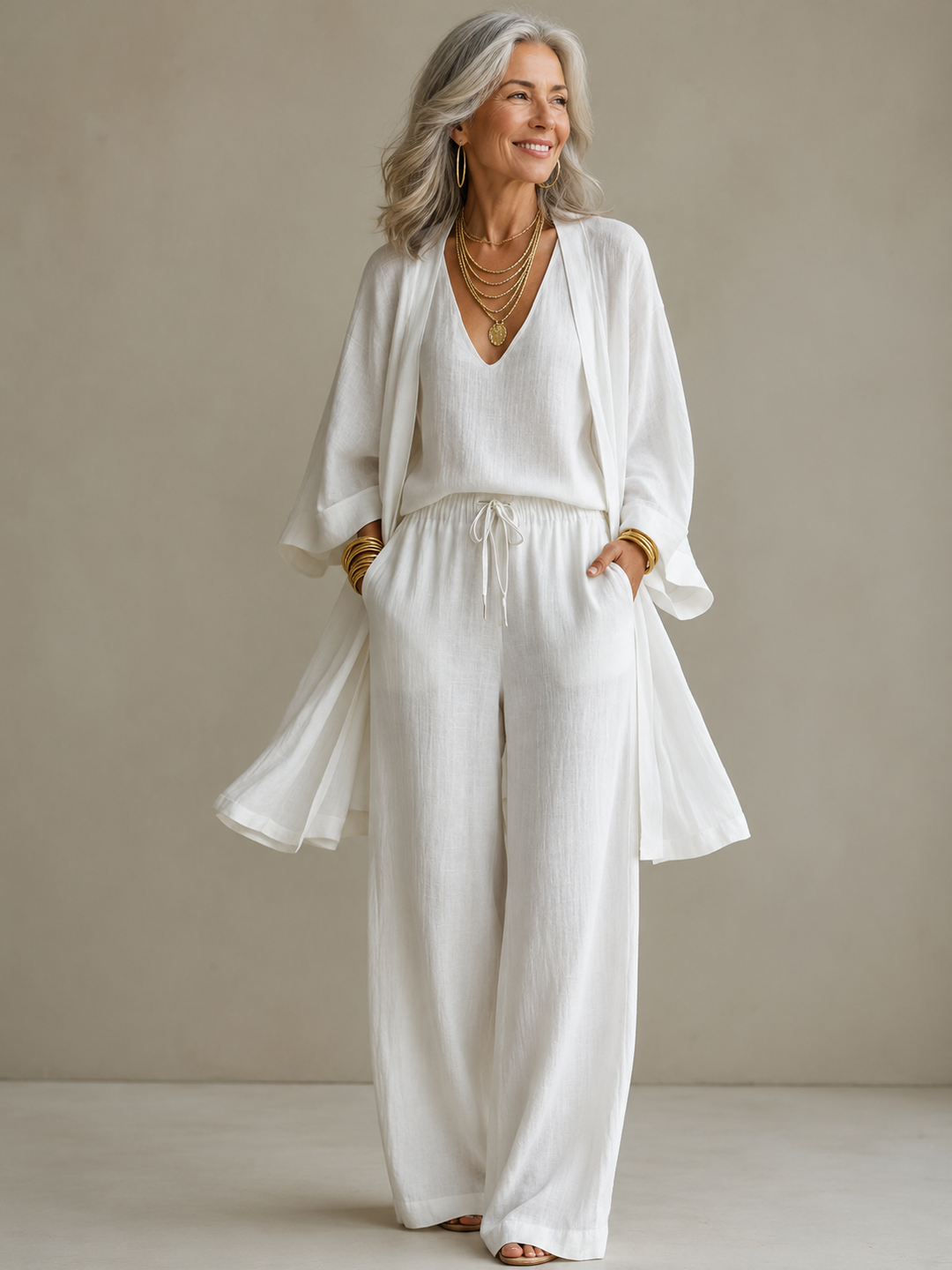 THEODORA | THREE-PIECE LINEN BLEND SET