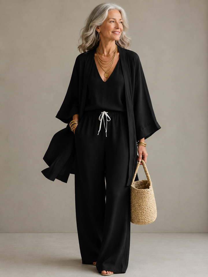 THEODORA | THREE-PIECE LINEN BLEND SET