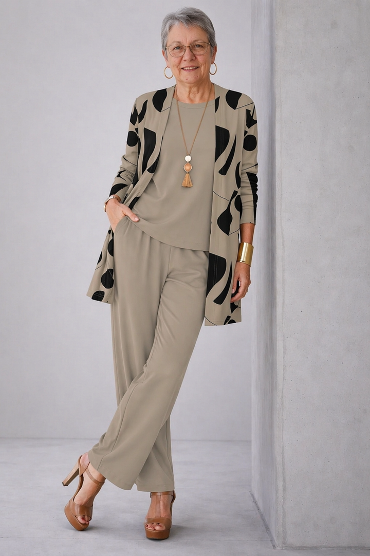 VIVIEN | Elegant 3-Piece Set with Longline Cardigan