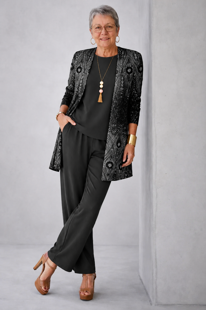 VIVIEN | Elegant 3-Piece Set with Longline Cardigan