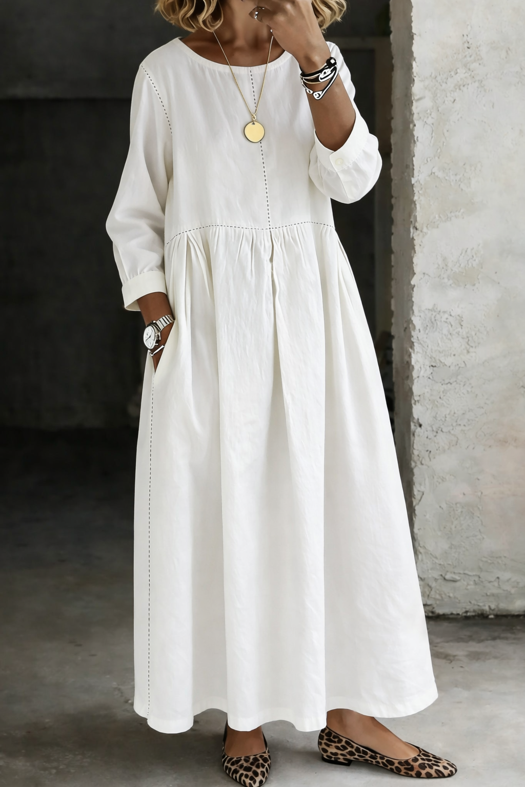 MARCELINE™ | VINTAGE DENIM MAXI DRESS