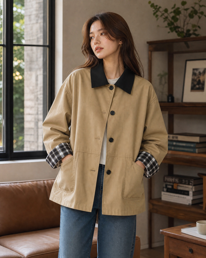 KALLISTO™ | CONTRAST TRIM BUTTON-UP JACKET