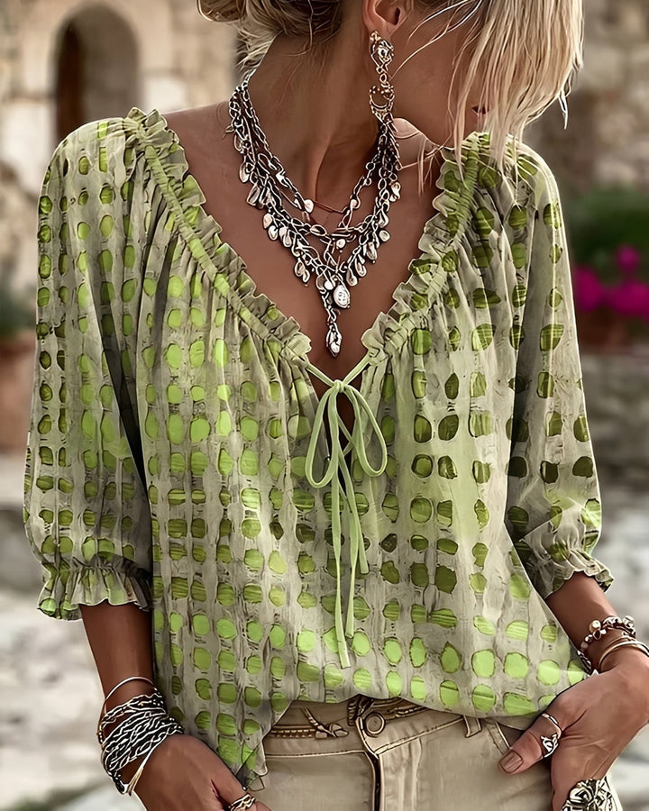 SELENEIA™ | STYLISH POLKA DOT BLOUSE