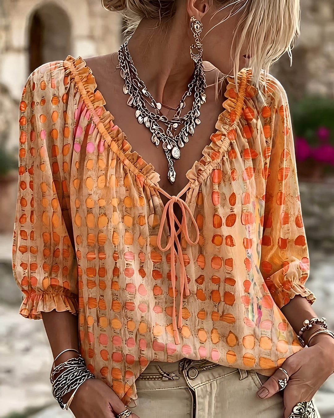 SELENEIA™ | STYLISH POLKA DOT BLOUSE