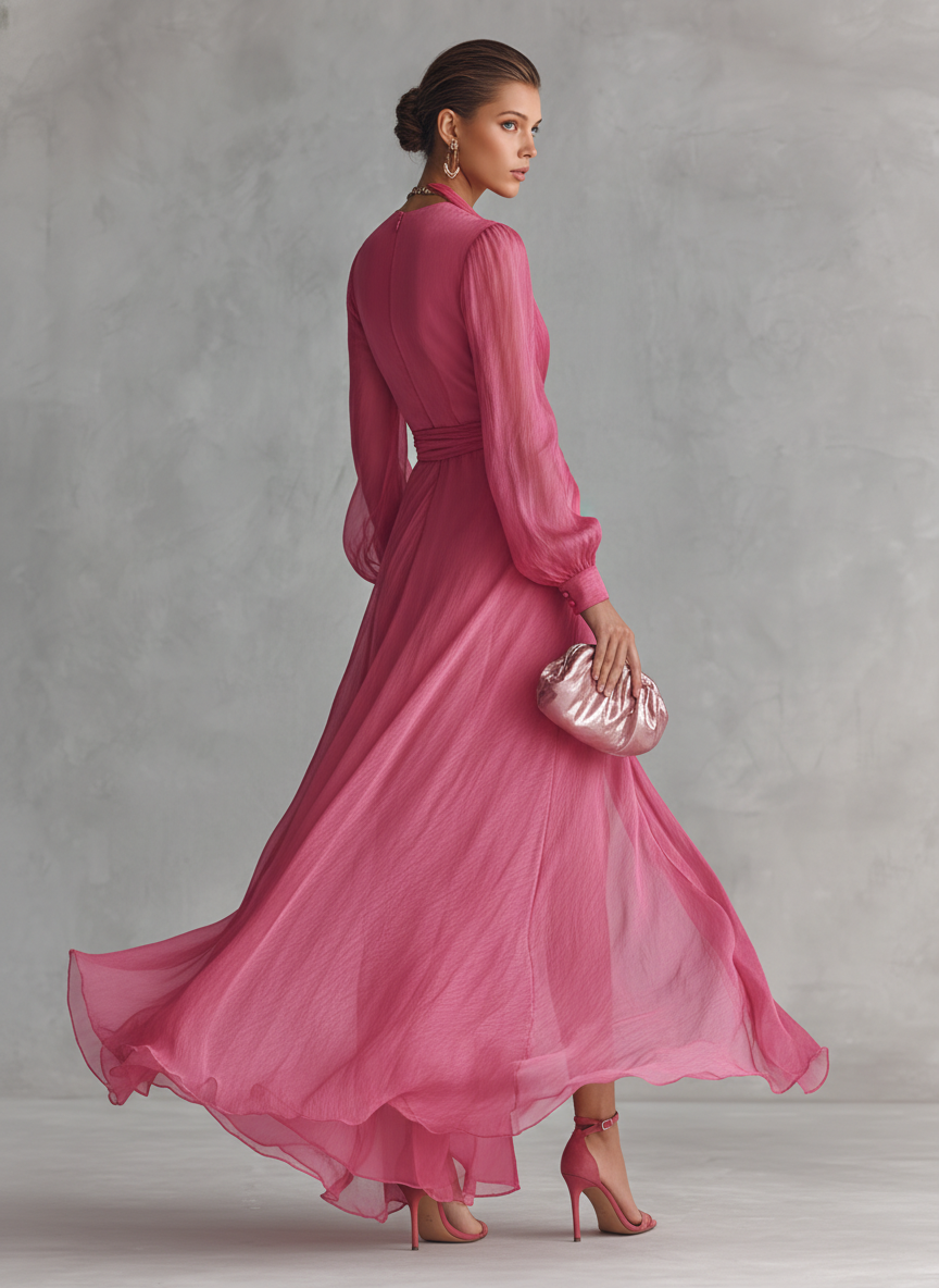 HELEN | Sunset Maxi Dress with V-Neck