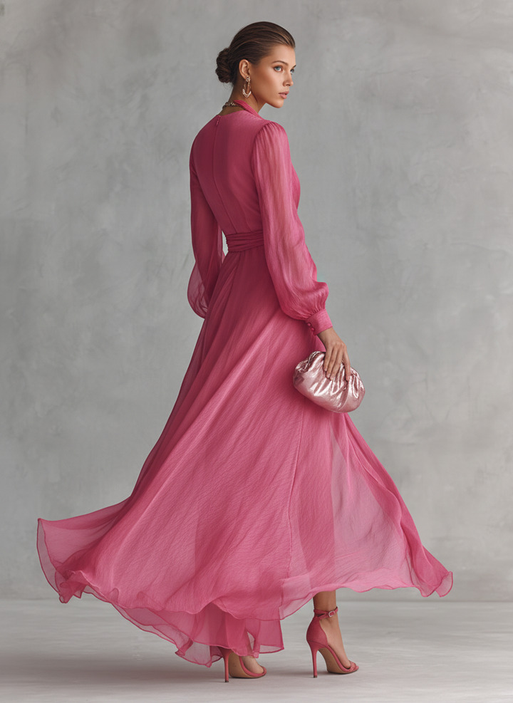 HELEN | Sunset Maxi Dress with V-Neck