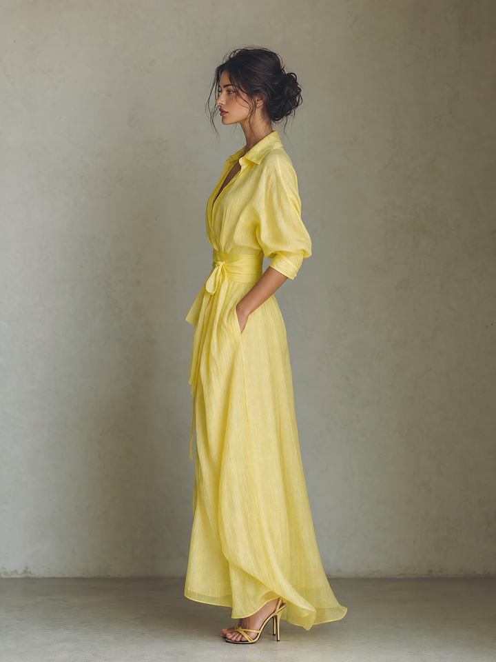 IVIA | Lemon Yellow Maxi Dress