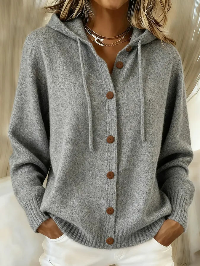 ELOWENA™ | COZY HOODED BUTTON CARDIGAN