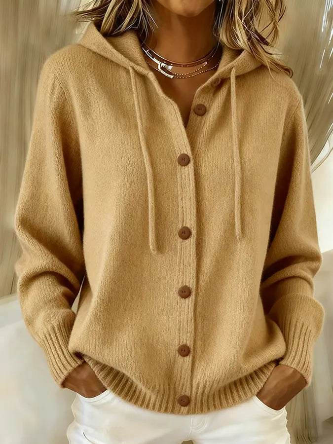 ELOWENA™ | COZY HOODED BUTTON CARDIGAN