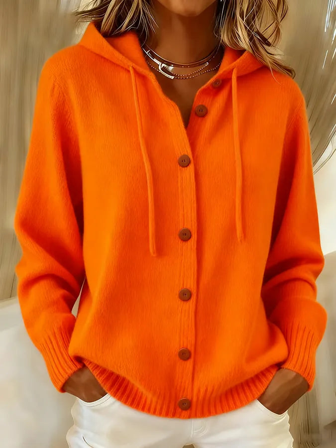 ELOWENA™ | COZY HOODED BUTTON CARDIGAN