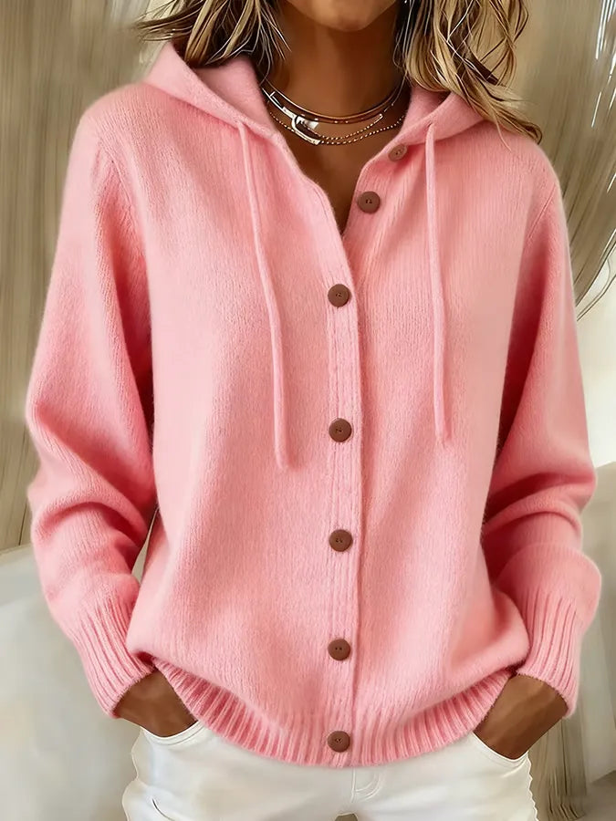 ELOWENA™ | COZY HOODED BUTTON CARDIGAN