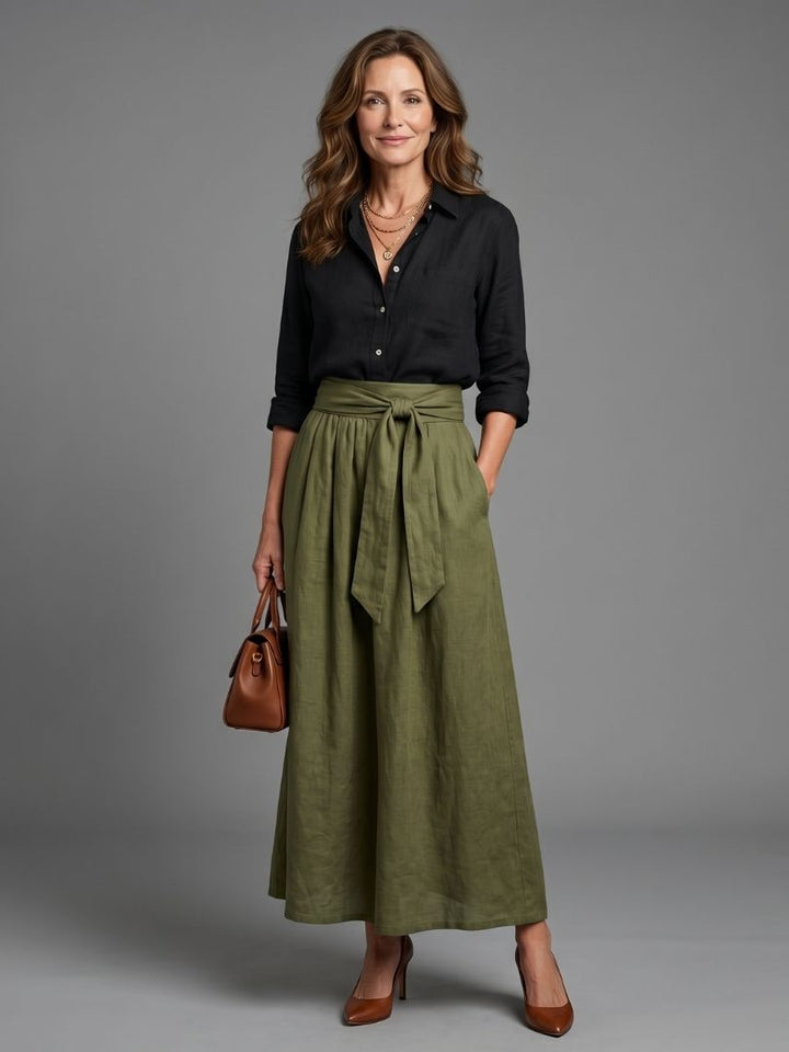 AYLA | Two-Piece Blouse &amp; Midi Skirt Set