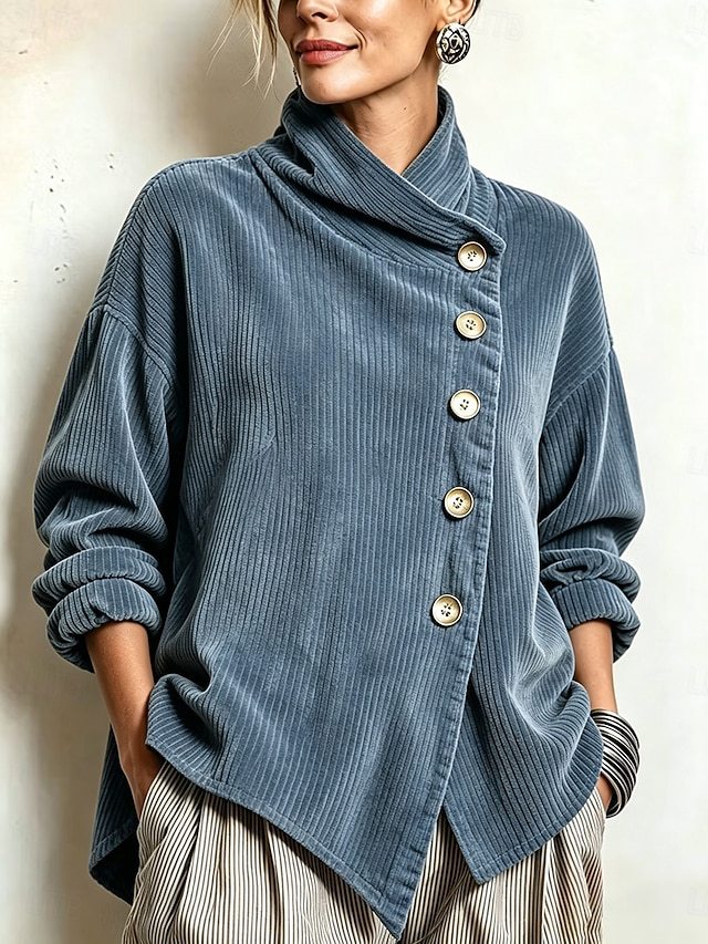 ODETTE™ | CORDUROY BUTTON SWEATER