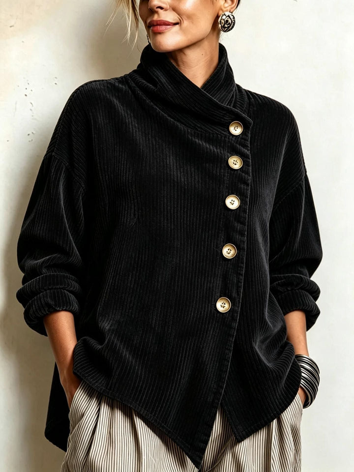 ODETTE™ | CORDUROY BUTTON SWEATER