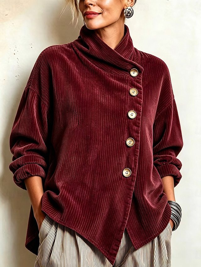ODETTE™ | CORDUROY BUTTON SWEATER