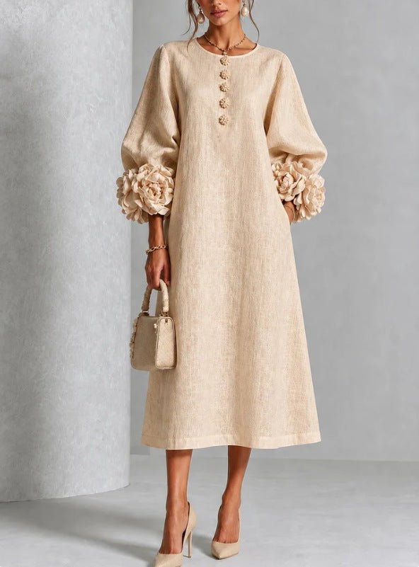 CECILIE™ | ROMANTIC FLORAL BUTTON MIDI DRESS