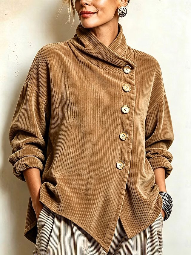 ODETTE™ | CORDUROY BUTTON SWEATER