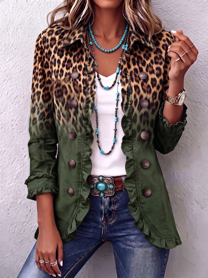 ROSMINE™ | VINTAGE LEOPARD RUFFLE JACKET