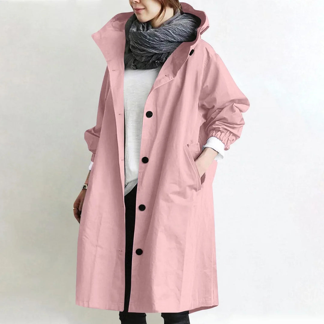 CATHERINE™ | HOODED LONGLINE TRENCH COAT