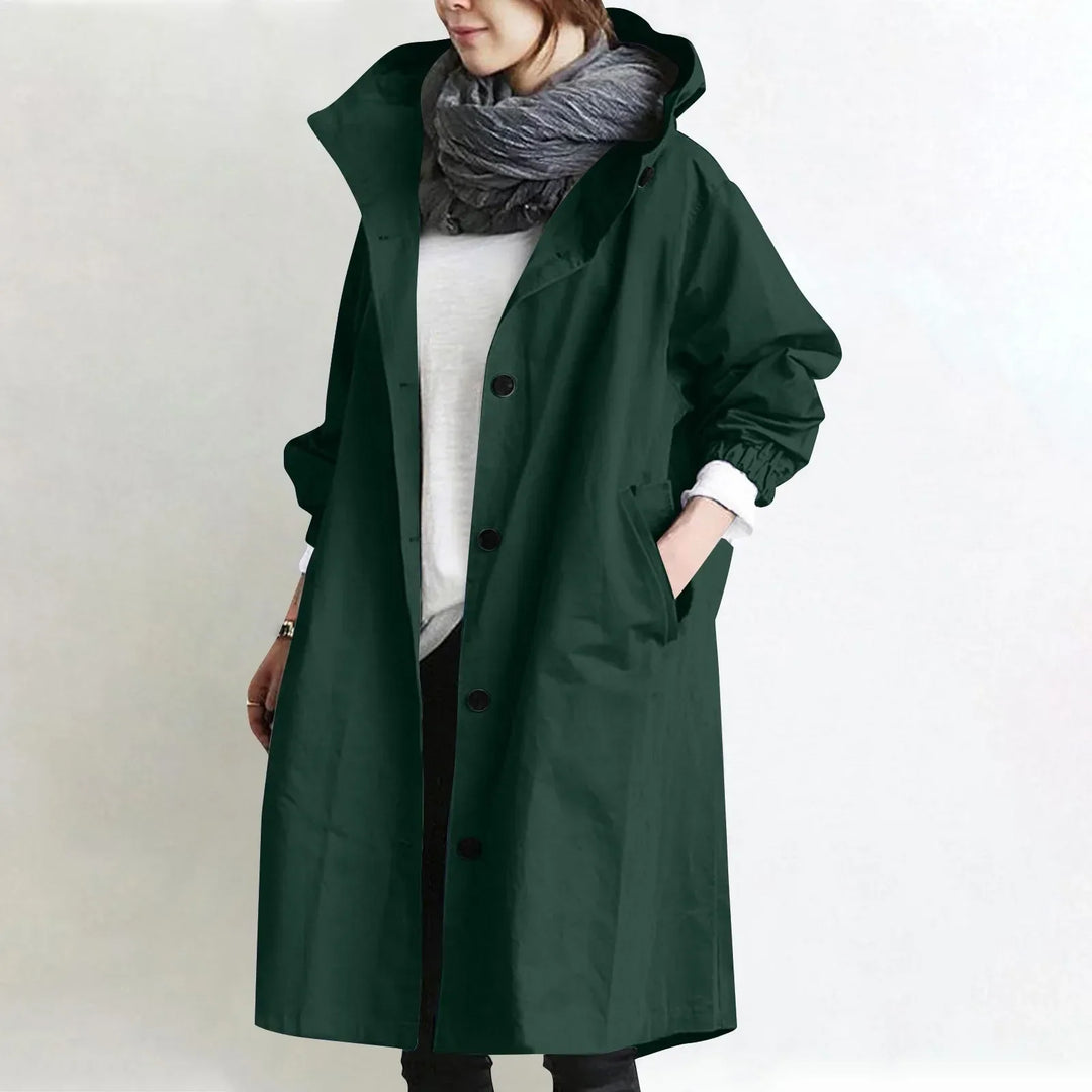 CATHERINE™ | HOODED LONGLINE TRENCH COAT