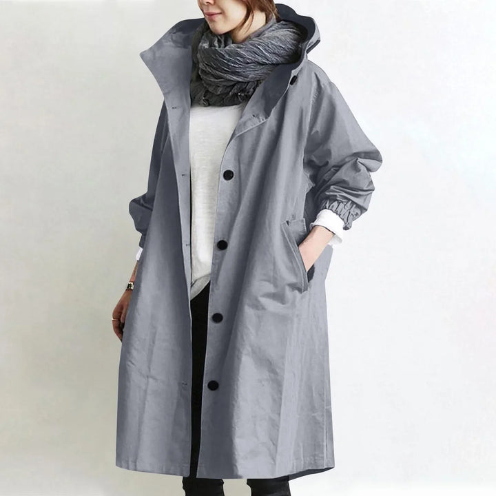 CATHERINE™ | HOODED LONGLINE TRENCH COAT