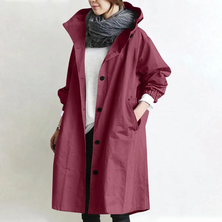 CATHERINE™ | HOODED LONGLINE TRENCH COAT