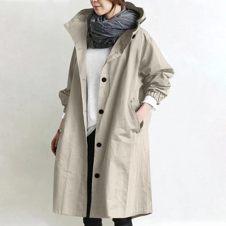 CATHERINE™ | HOODED LONGLINE TRENCH COAT