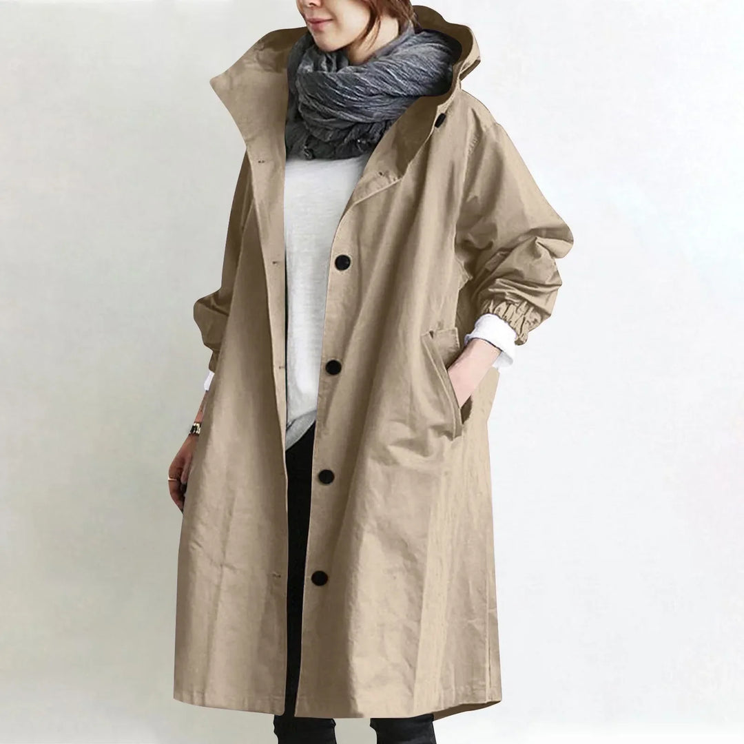 CATHERINE™ | HOODED LONGLINE TRENCH COAT