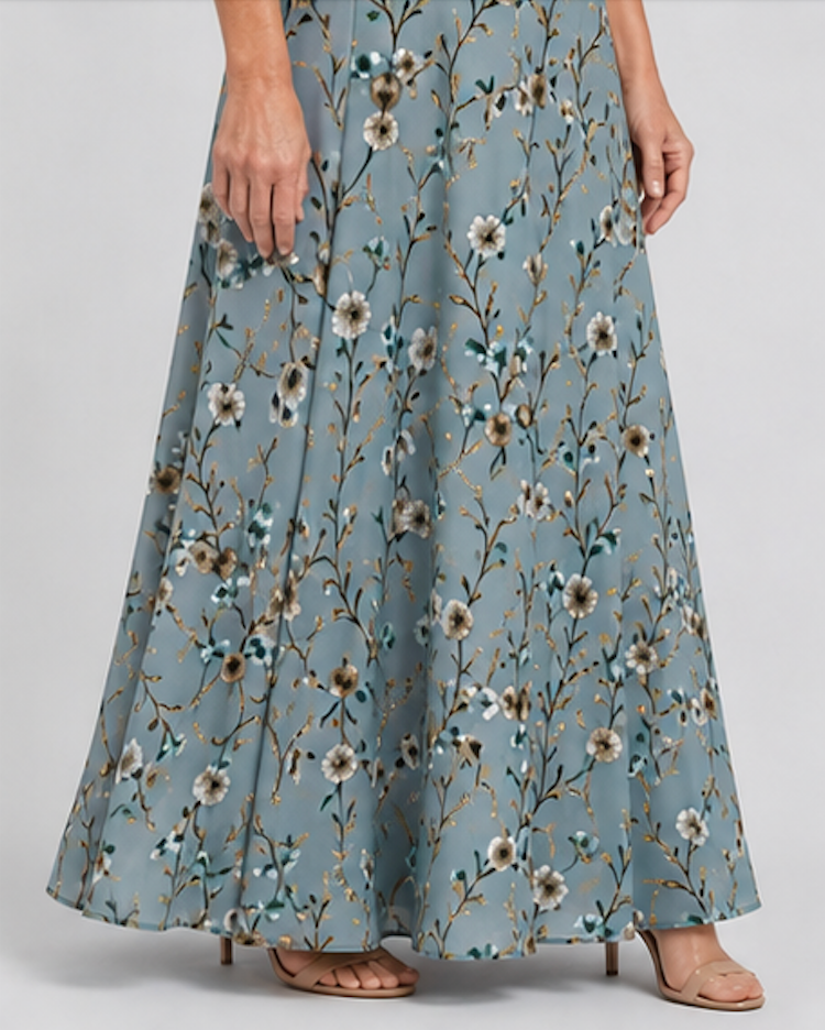 VITTORIA™ | ELEGANT FLORAL WRAP MAXI DRESS