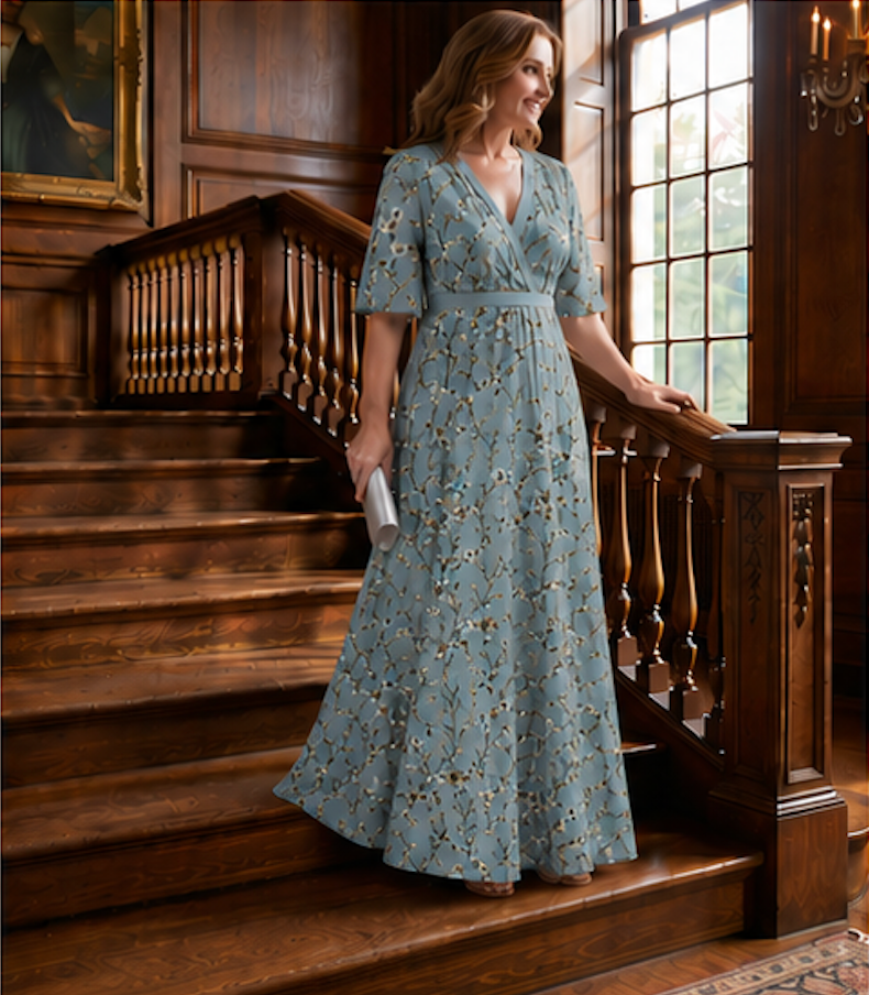 VITTORIA™ | ELEGANT FLORAL WRAP MAXI DRESS