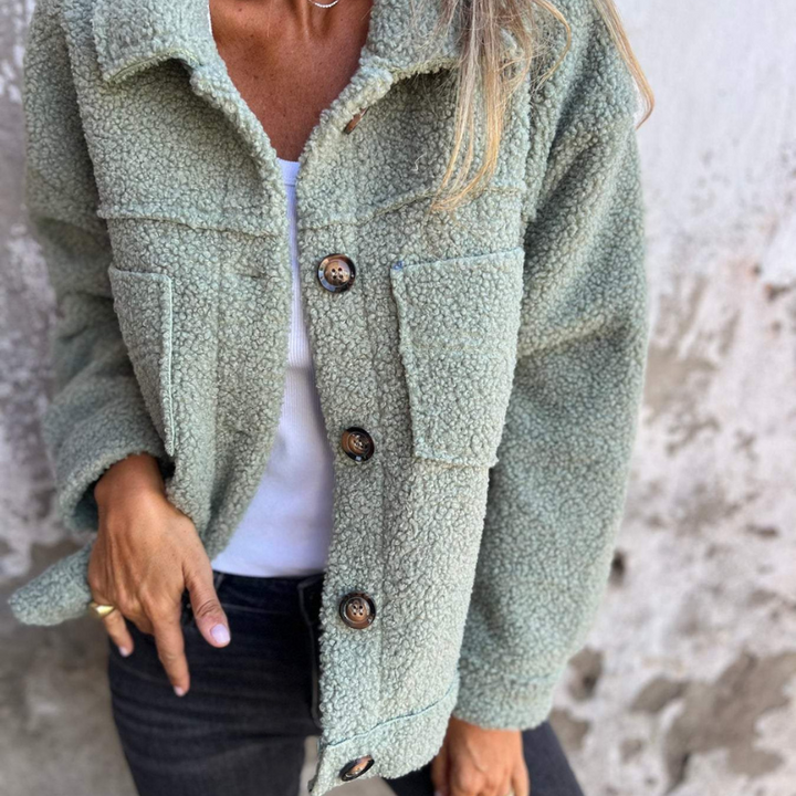 OTTILIE™ SOFT FAUX FUR BUTTON JACKET