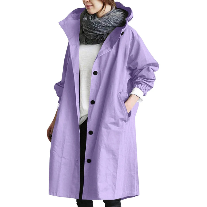 LONG HOODED LIGHTWEIGHT TRENCH COAT