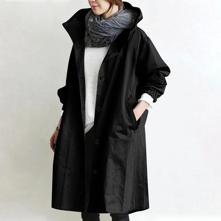 LONG HOODED LIGHTWEIGHT TRENCH COAT