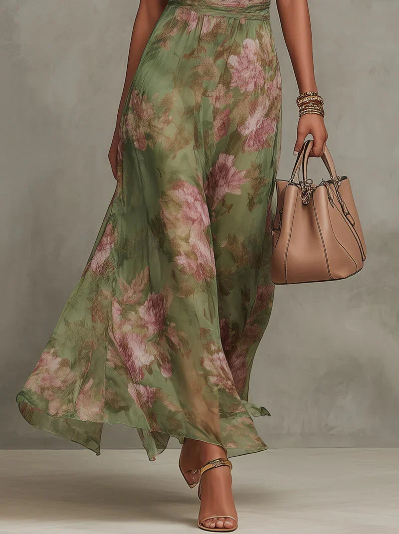 ROSA | Floral Maxi Dress with Defined Waist