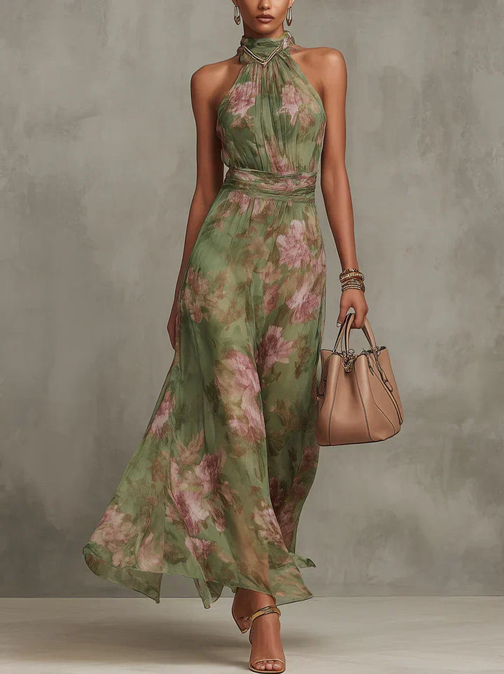 ROSA | Floral Maxi Dress with Defined Waist