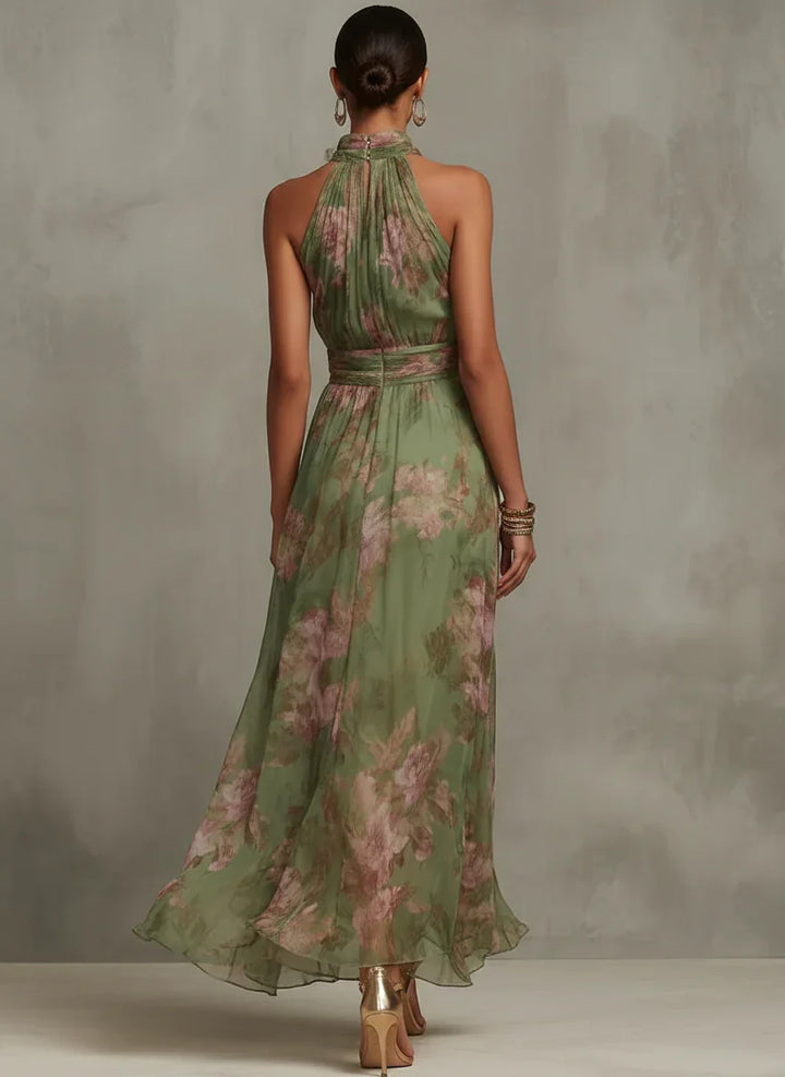 ROSA | Floral Maxi Dress with Defined Waist