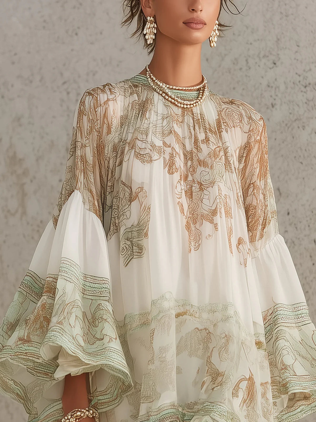 SIENNA | Green Print Mini Dress