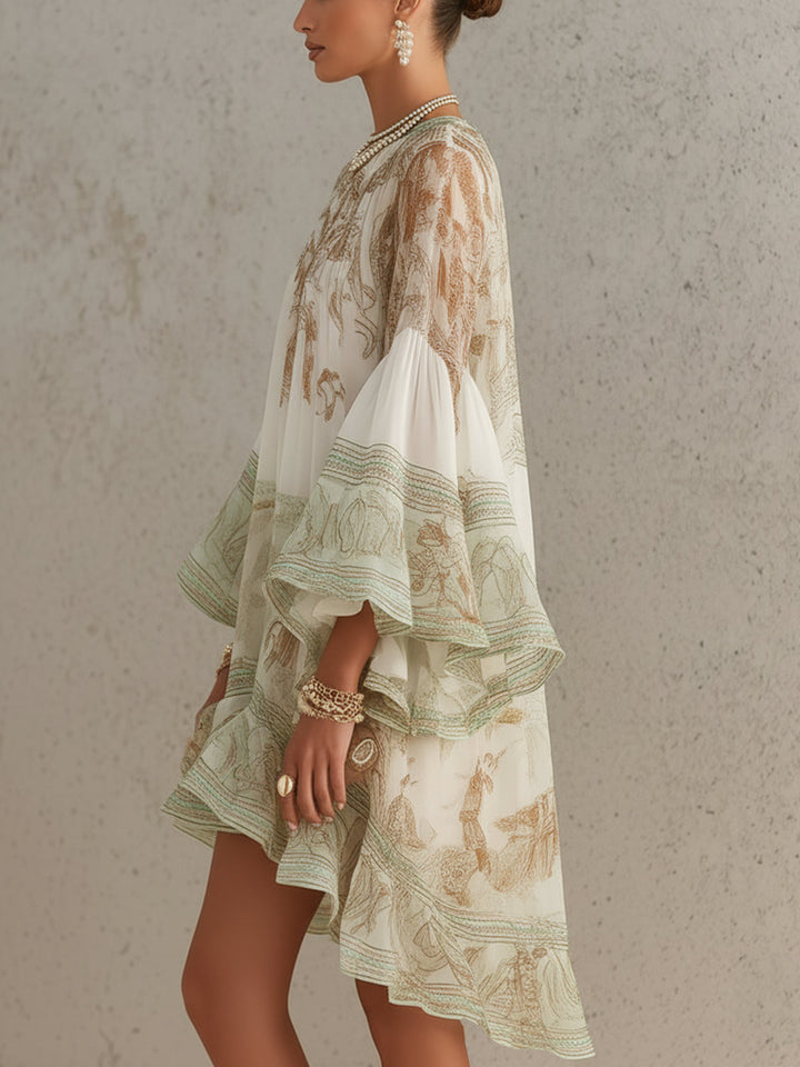SIENNA | Green Print Mini Dress