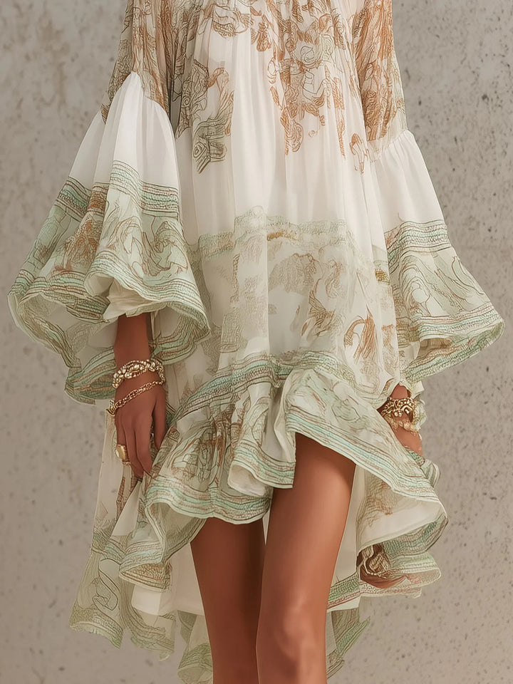 SIENNA | Green Print Mini Dress