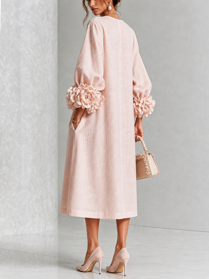 CECILIE™ | ROMANTIC FLORAL BUTTON MIDI DRESS
