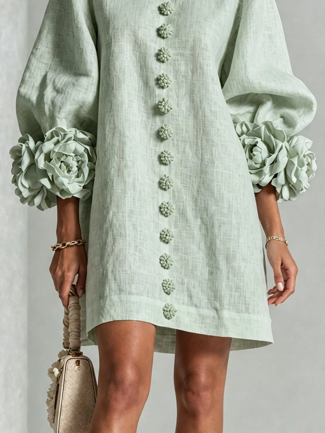 IVY | Mini Dress with Statement Flower Cuffs