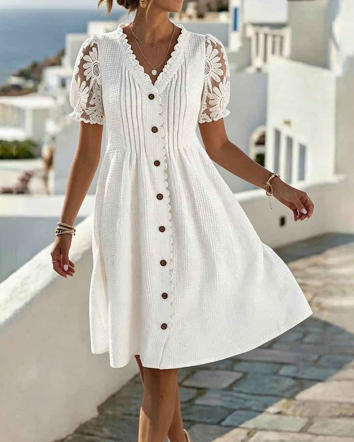 DENISE™ LACE SLEEVE MIDI DRESS