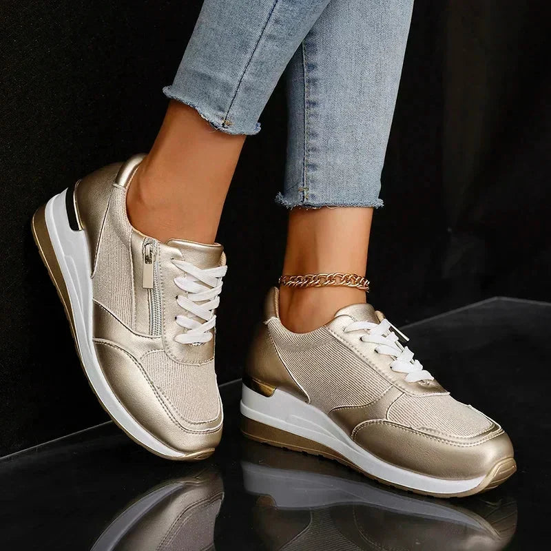GEORGINA™ | METALLIC SIDE-ZIP COMFORT SNEAKERS