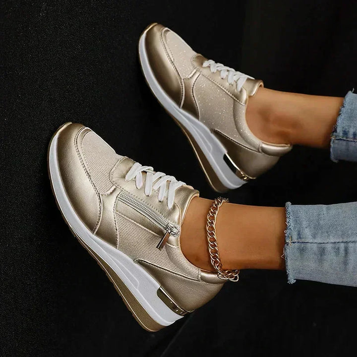 GEORGINA™ | METALLIC SIDE-ZIP COMFORT SNEAKERS