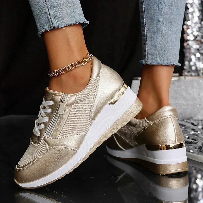 GEORGINA™ | METALLIC SIDE-ZIP COMFORT SNEAKERS