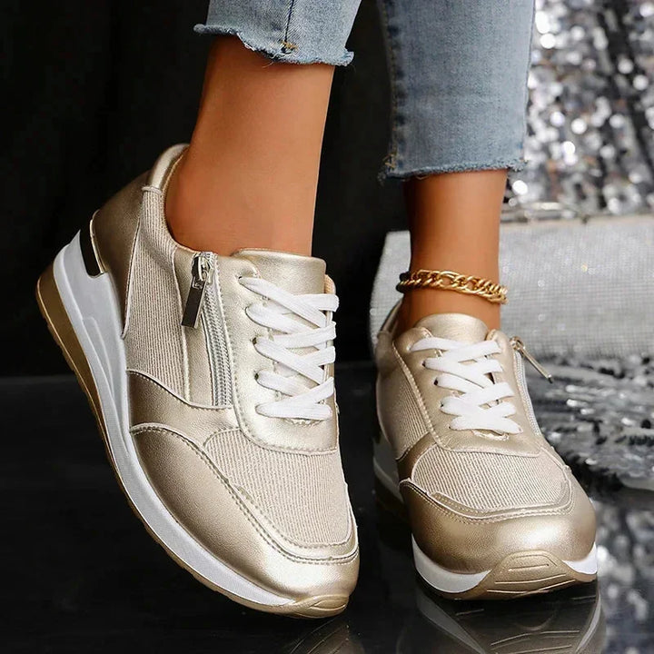 GEORGINA™ | METALLIC SIDE-ZIP COMFORT SNEAKERS