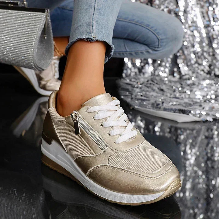GEORGINA™ | METALLIC SIDE-ZIP COMFORT SNEAKERS