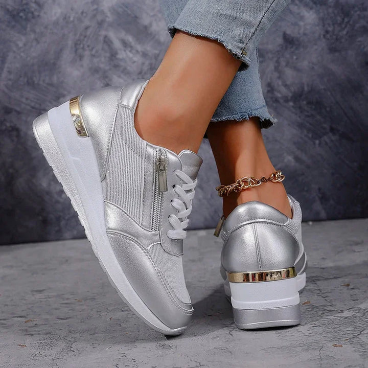GEORGINA™ | METALLIC SIDE-ZIP COMFORT SNEAKERS