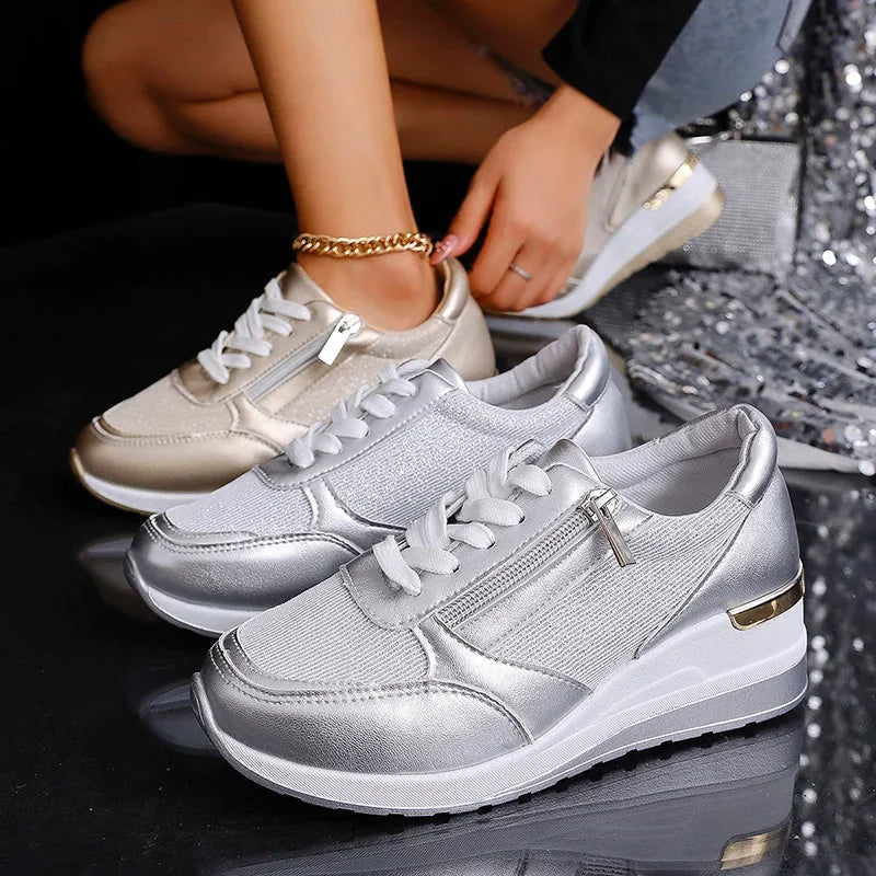 GEORGINA™ | METALLIC SIDE-ZIP COMFORT SNEAKERS