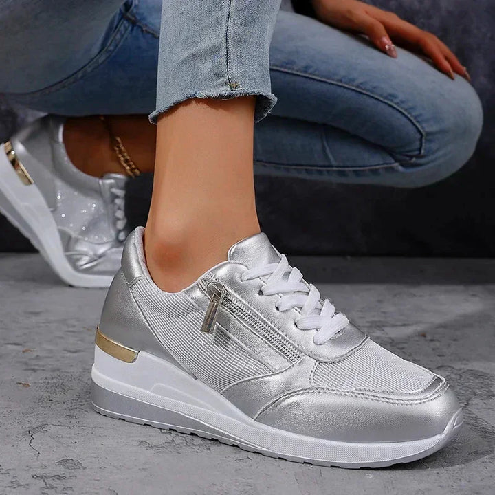 GEORGINA™ | METALLIC SIDE-ZIP COMFORT SNEAKERS